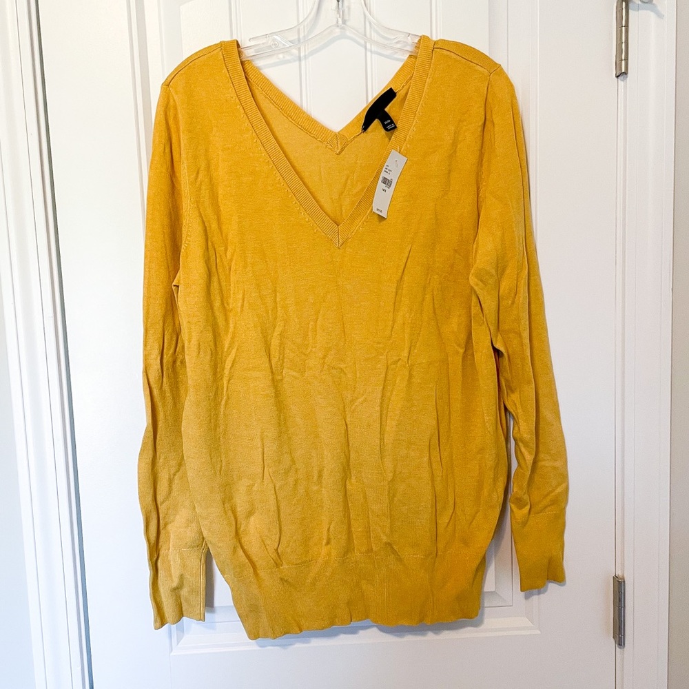 Lane Bryant 14/16 mustard - vneck sweater